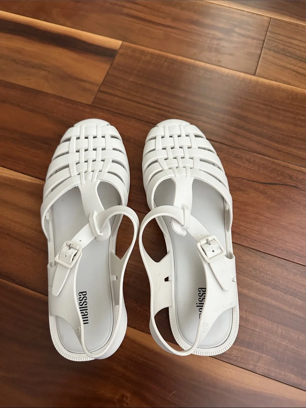 MELISSA LADIES POSSESSION WHITE MATTE JELLY SANDALS SIZE 8